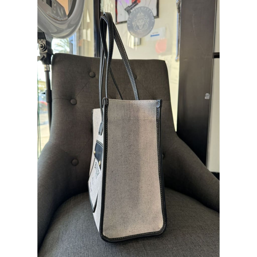 Burberry Small Freya Tote (MSRP $1,350) - black / canvas / tote