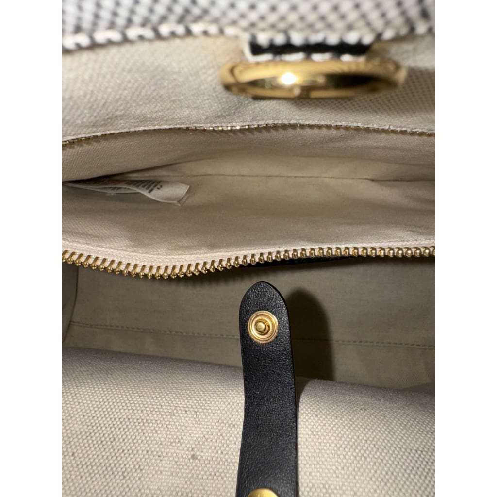 Burberry Small Freya Tote (MSRP $1,350) - black / canvas / tote