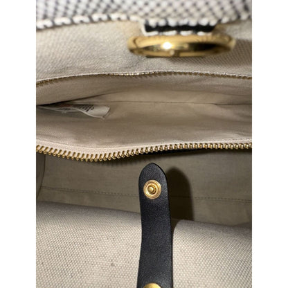 Burberry Small Freya Tote (MSRP $1,350) - black / canvas / tote