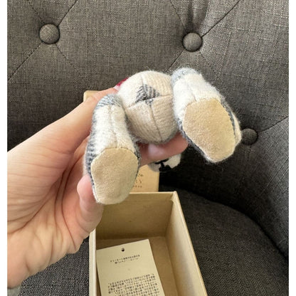 Burberry Thomas Check Teddy Bear Charm NWB (MSRP $330) - Stone / cashmere / Keychain