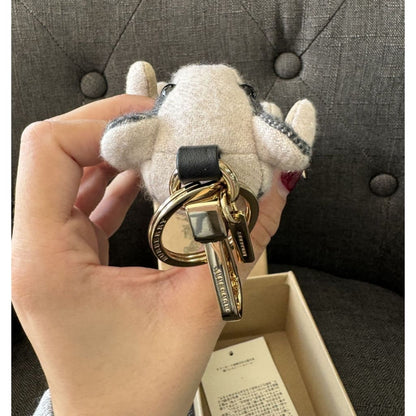 Burberry Thomas Check Teddy Bear Charm NWB (MSRP $330) - Stone / cashmere / Keychain