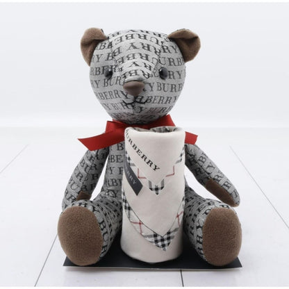 Burberry Thomas Teddy Bear With Scarf NWB - Grey