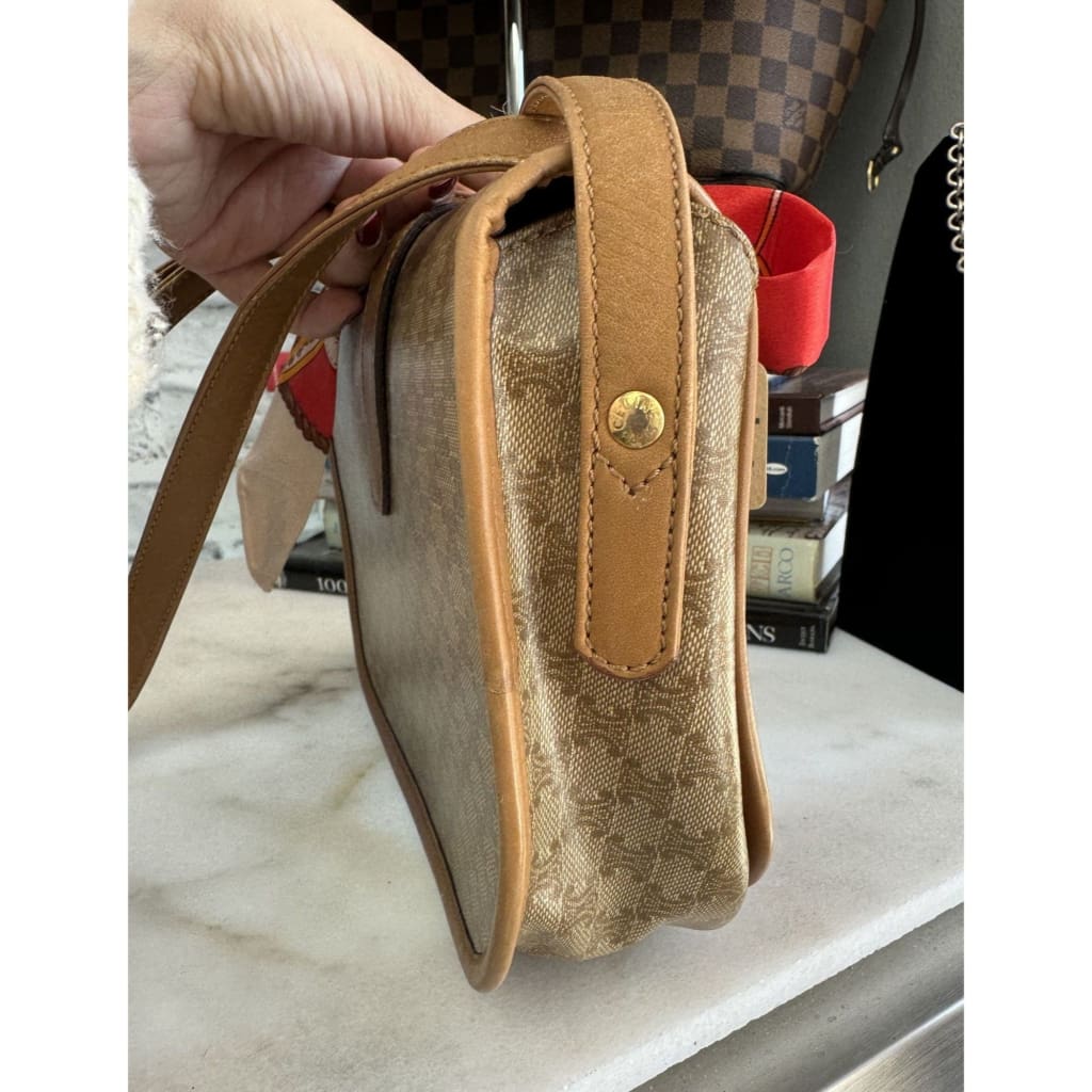 Celine Vintage Macadam Crossbody Bag - small / Tan / Leather