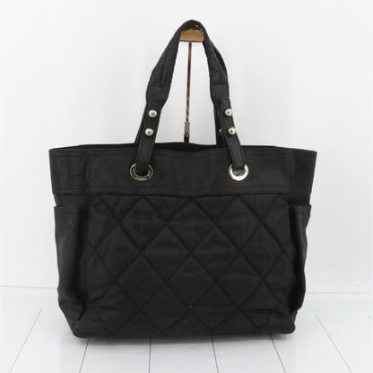 Chanel Biarritz MM Coated Canvas Tote Bag - Black / coated canvas / tote