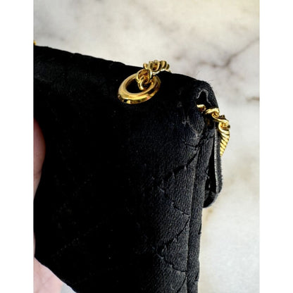 CHANEL RARE 90s Satin Quilted Micro Mini Flap Pouch on Chain Necklace - Micro / Leather / Clutch