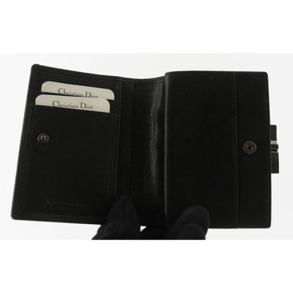 Dior Bifold Black Leather Wallet - compact / black / leather