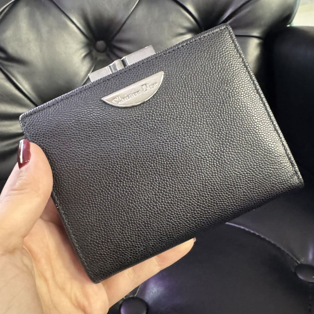 Dior Bifold Black Leather Wallet - compact / black / leather