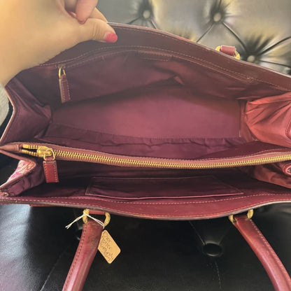 Dior Diorissimo Trotter Double Pocket Burgundy Tote - burgundy / canvas / Shoulder Bag