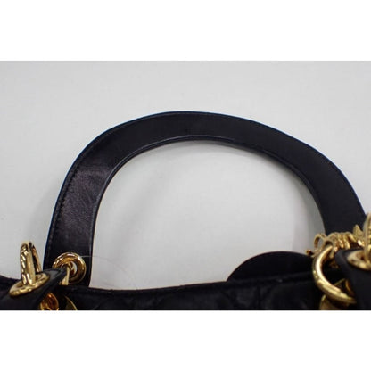 Dior Lady Dior Large Black Lambskin Handbag - black / Leather / shoulder bag