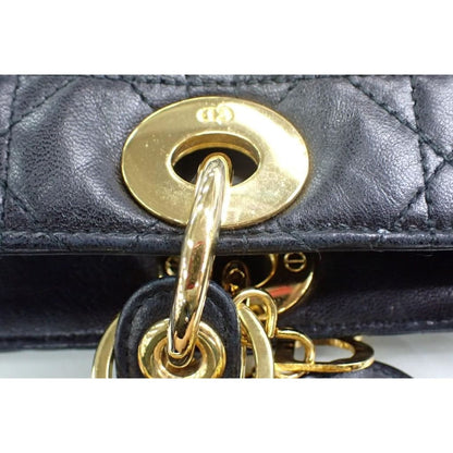 Dior Lady Dior Large Black Lambskin Handbag - black / Leather / shoulder bag