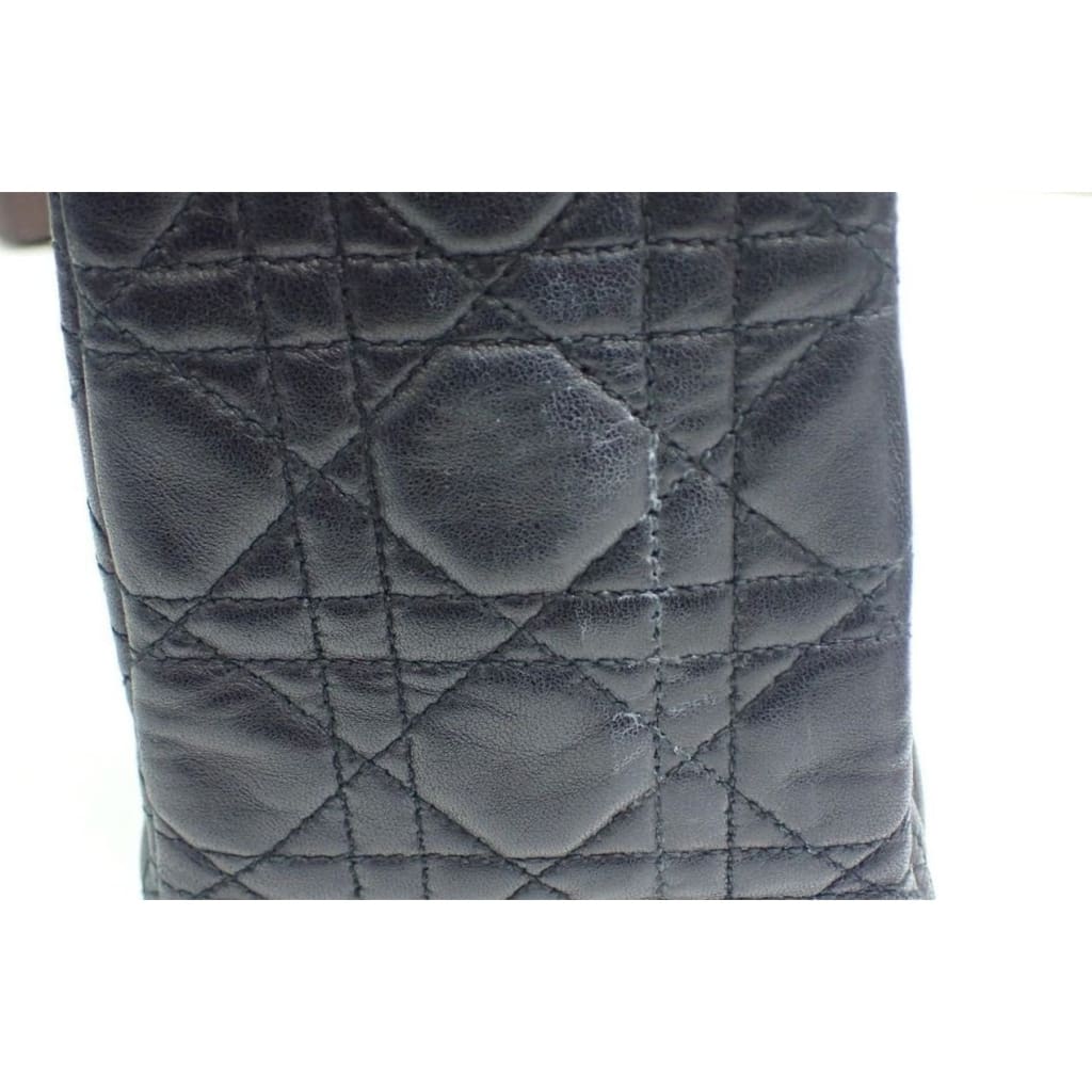 Dior Lady Dior Large Black Lambskin Handbag - black / Leather / shoulder bag