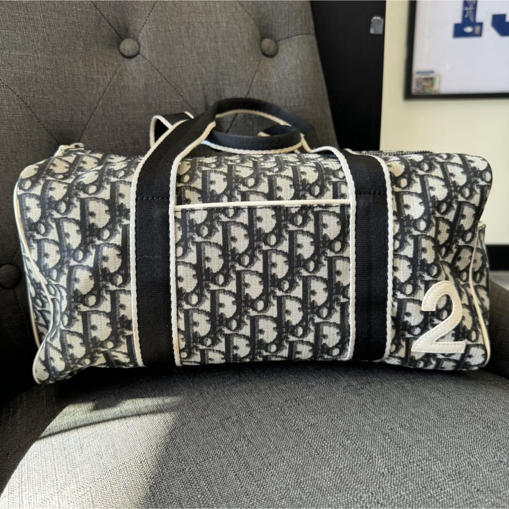 Dior Vintage Trotter Navy #2 Mini Boston Bag - blue / canvas / top handle Bag