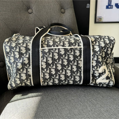 Dior Vintage Trotter Navy #2 Mini Boston Bag - blue / canvas / top handle Bag