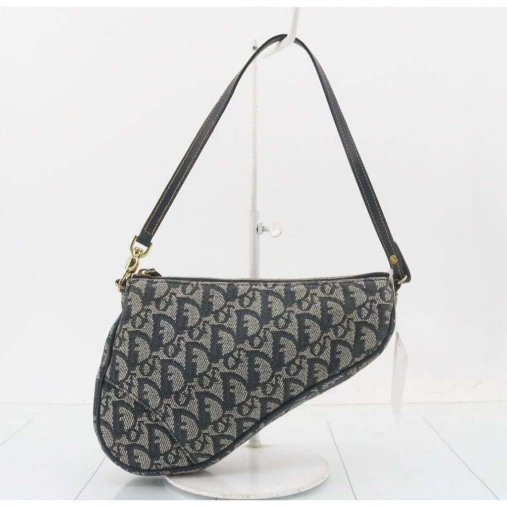 Dior Vintage Trotter Navy Saddle Bag - Canvas( + 1) / Saddle Bag