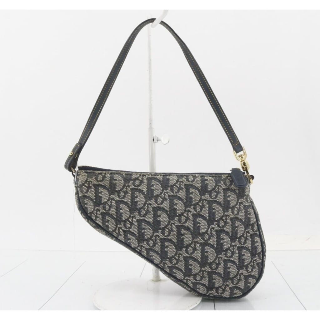 Dior Vintage Trotter Navy Saddle Bag - Canvas( + 1) / Saddle Bag