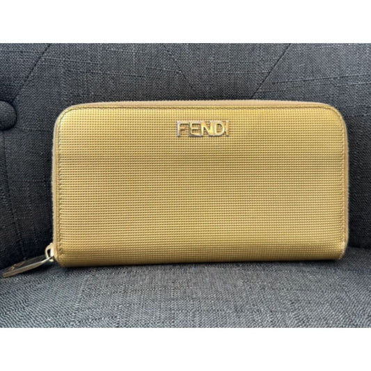 FENDI Gold Zippy Wallet (MSRP $850 + ) - Gold / Zip-Around