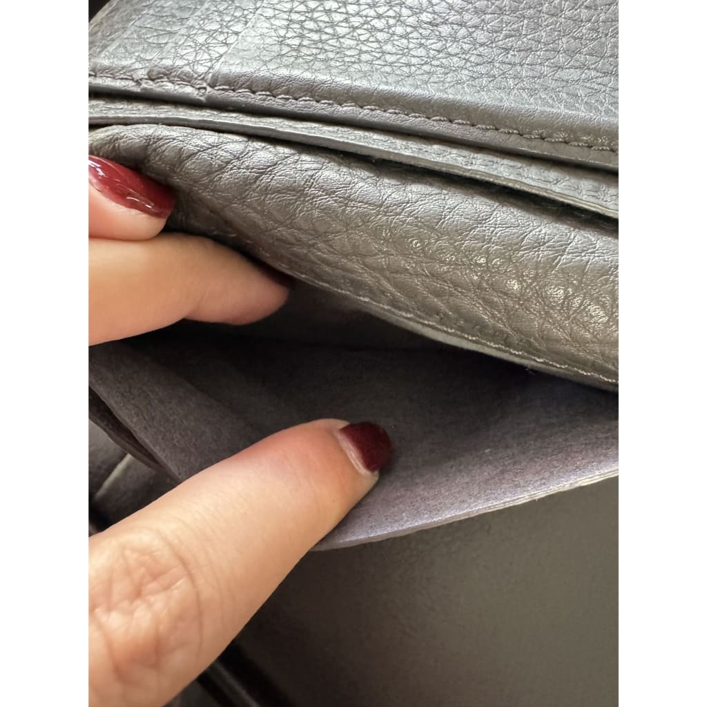 Fendi Peekaboo Leather Bi-fold Wallet Gray - gray / leather / bifold