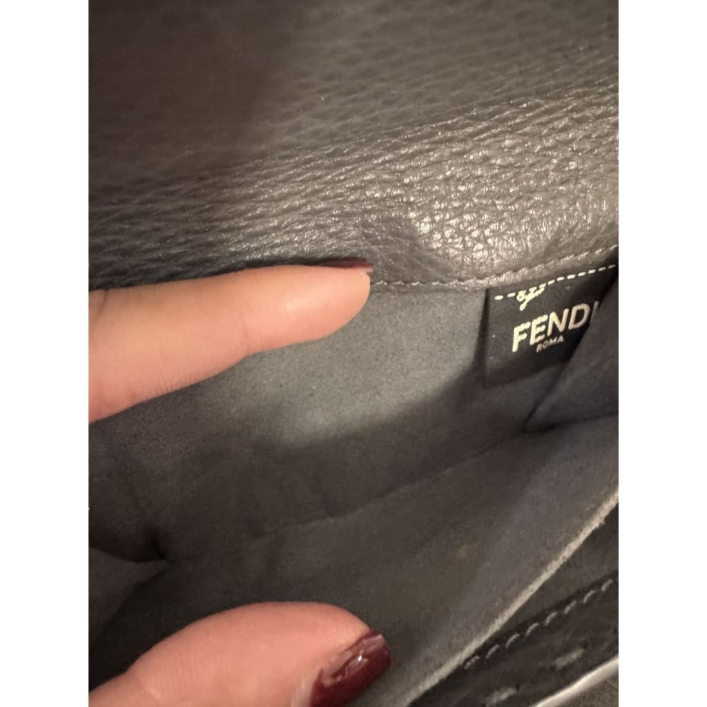 Fendi Peekaboo Leather Bi-fold Wallet Gray - gray / leather / bifold