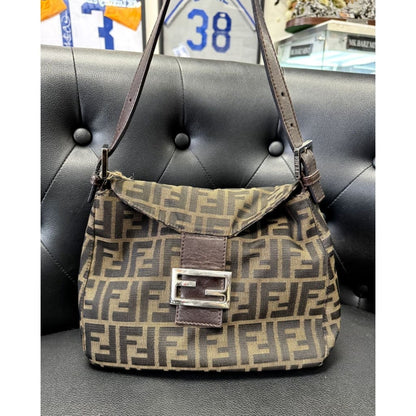 FENDI Zucca Print Canvas Baguette Bag (MSRP $1500 + ) - Small / Leather / Shoulder Bag