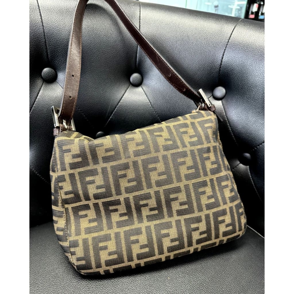 FENDI Zucca Print Canvas Baguette Bag (MSRP $1500 + ) - Small / Leather / Shoulder Bag