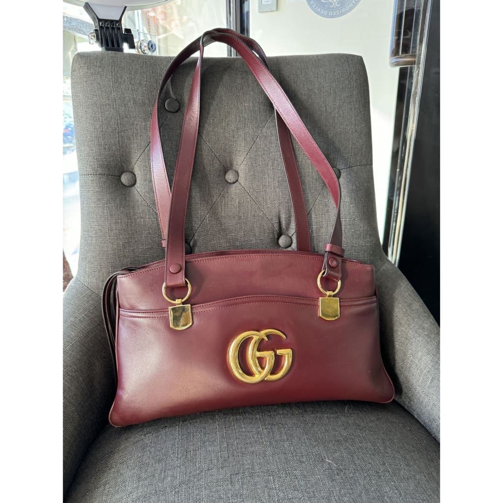 Gucci Arli Marmont Bordeaux 2-Way Shoulder Bag - large / Burgundy / leather