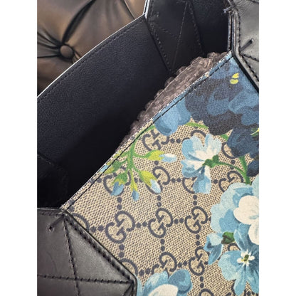 Gucci Blooms Blue Floral GG Supreme Tote Small - blue / canvas / Tote