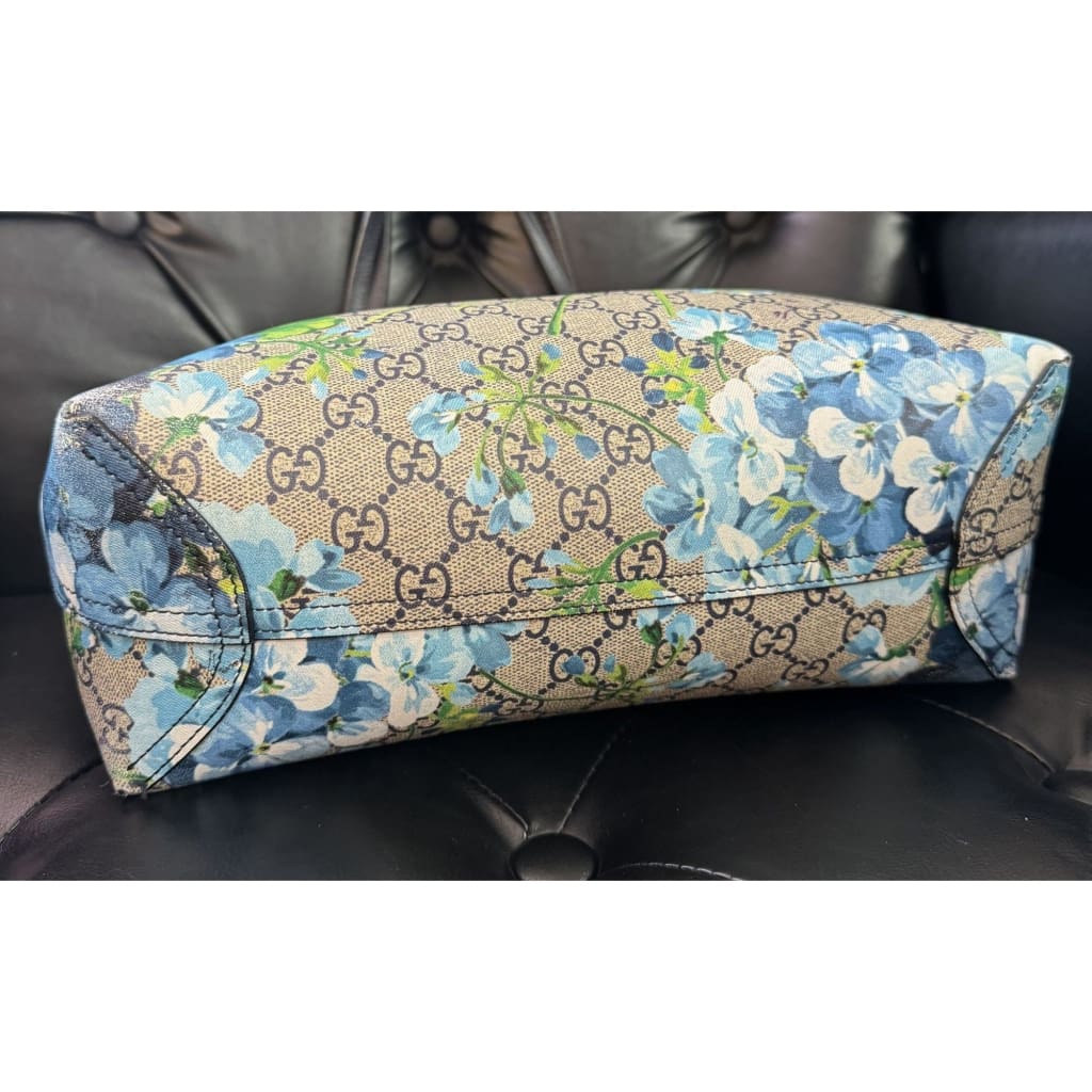 Gucci Blooms Blue Floral GG Supreme Tote Small - blue / canvas / Tote