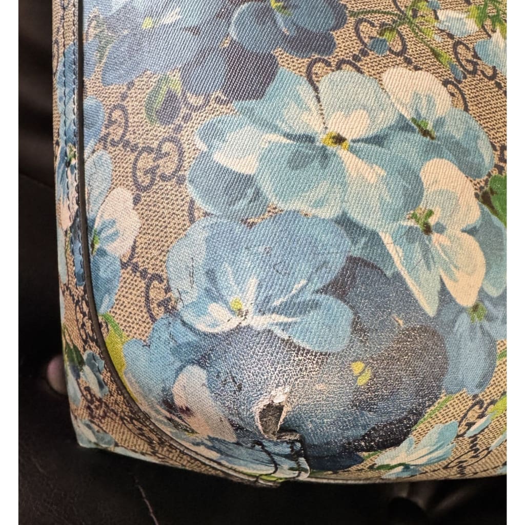 Gucci Blooms Blue Floral GG Supreme Tote Small - blue / canvas / Tote