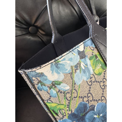 Gucci Blooms Blue Floral GG Supreme Tote Small - blue / canvas / Tote