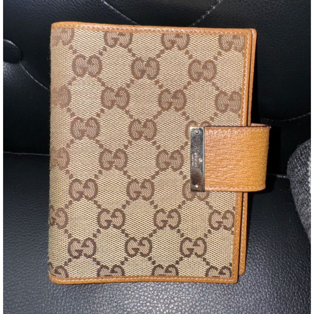 GUCCI GG Canvas Notebook Cover/ Agenda (MSRP $800 + ) - Brown