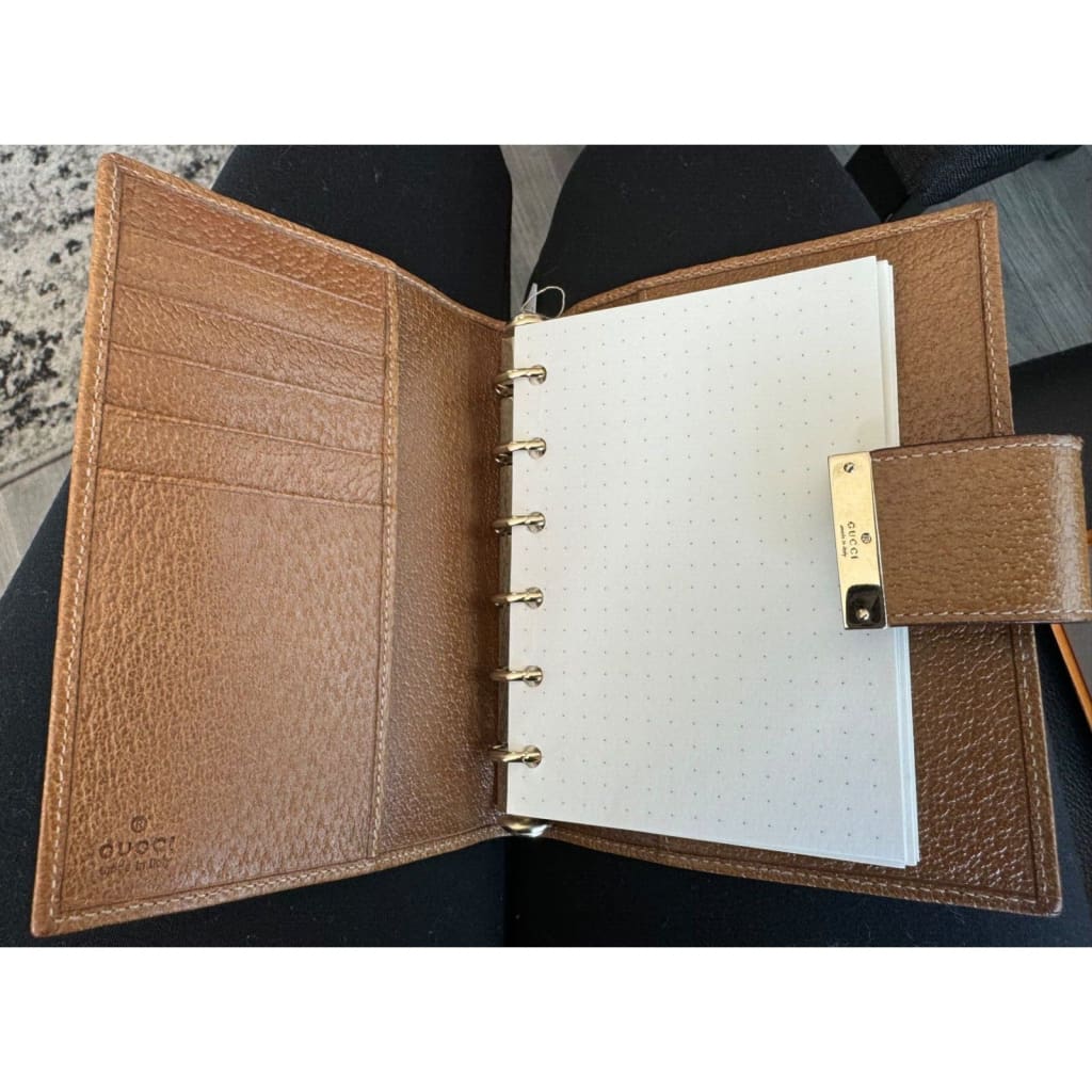 GUCCI GG Canvas Notebook Cover/ Agenda (MSRP $800 + ) - Brown