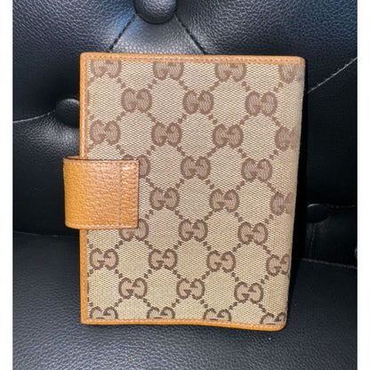 GUCCI GG Canvas Notebook Cover/ Agenda (MSRP $800 + ) - Brown