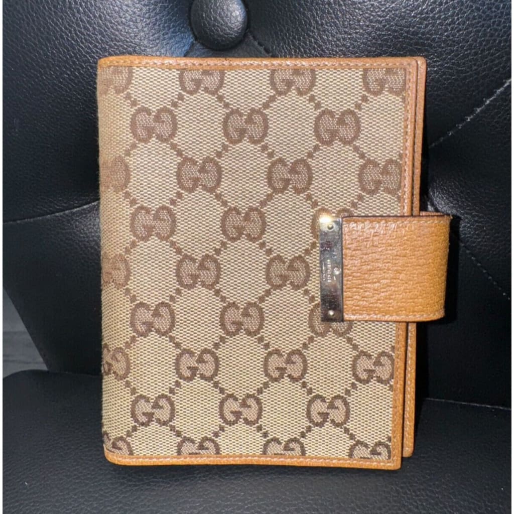 GUCCI GG Canvas Notebook Cover/ Agenda (MSRP $800 + ) - Brown