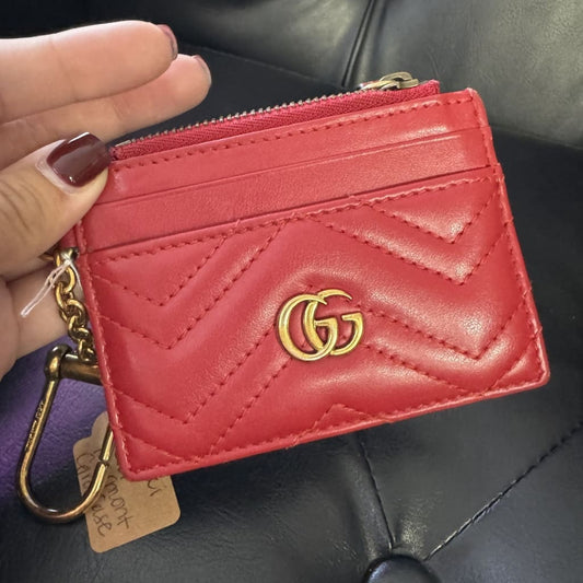 GUCCI GG Marmont keychain wallet - Red / leather