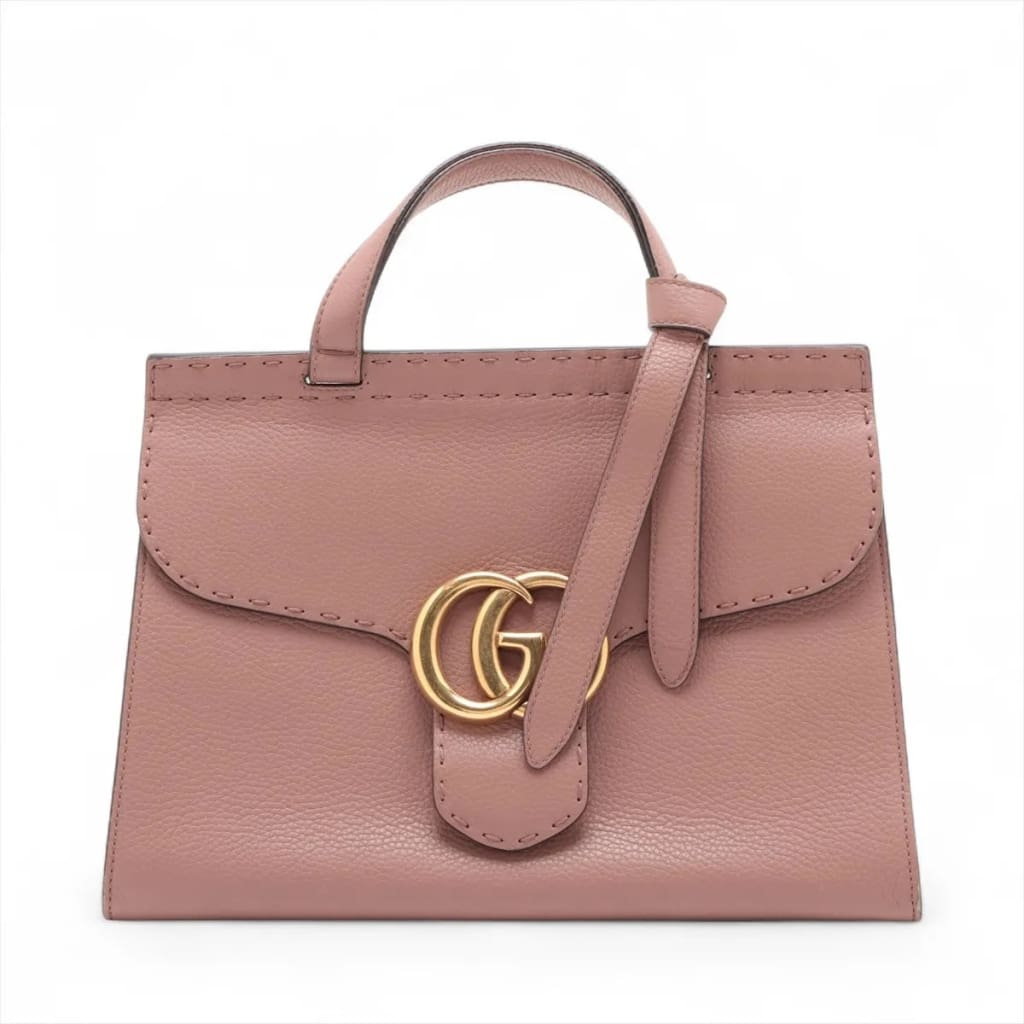 Gucci GG Marmont Top Handle Bag Leather Rose Pink - Pink / Leather / Top Handle