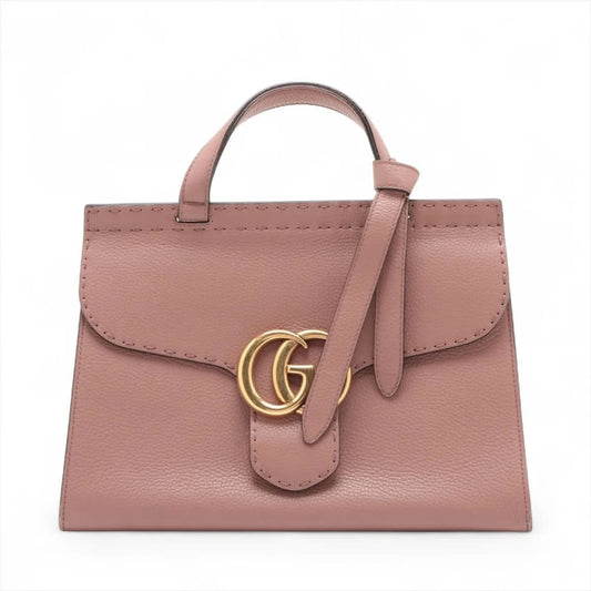 Gucci GG Marmont Top Handle Bag Leather Rose Pink - Pink / Leather / Top Handle
