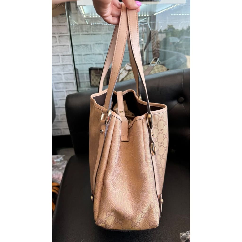 GUCCI GG Metallic Pink/ Rose Gold Hobo Shoulder Bag (MSRP $2000 + ) - Canvas / Hobo Bag