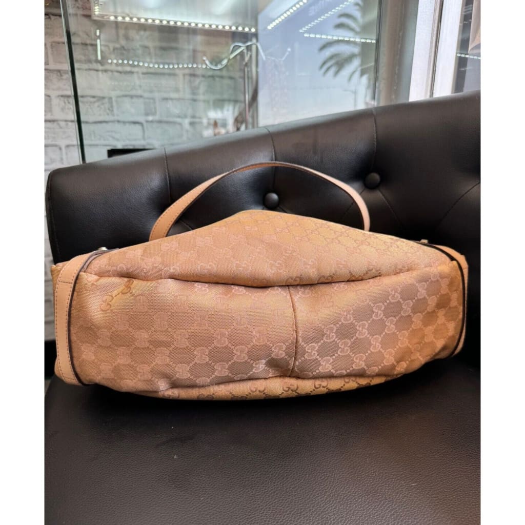 GUCCI GG Metallic Pink/ Rose Gold Hobo Shoulder Bag (MSRP $2000 + ) - Canvas / Hobo Bag