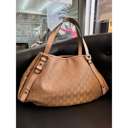 GUCCI GG Metallic Pink/ Rose Gold Hobo Shoulder Bag (MSRP $2000 + ) - Canvas / Hobo Bag