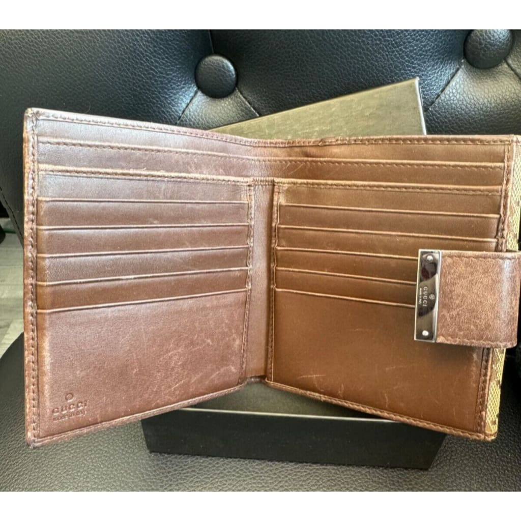 GUCCI GG Wallet w/ Original box & COA (MSRP $800 + ) - Brown / canvas / Bifold