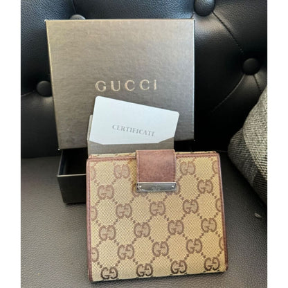 GUCCI GG Wallet w/ Original box & COA (MSRP $800 + ) - Brown / canvas / Bifold