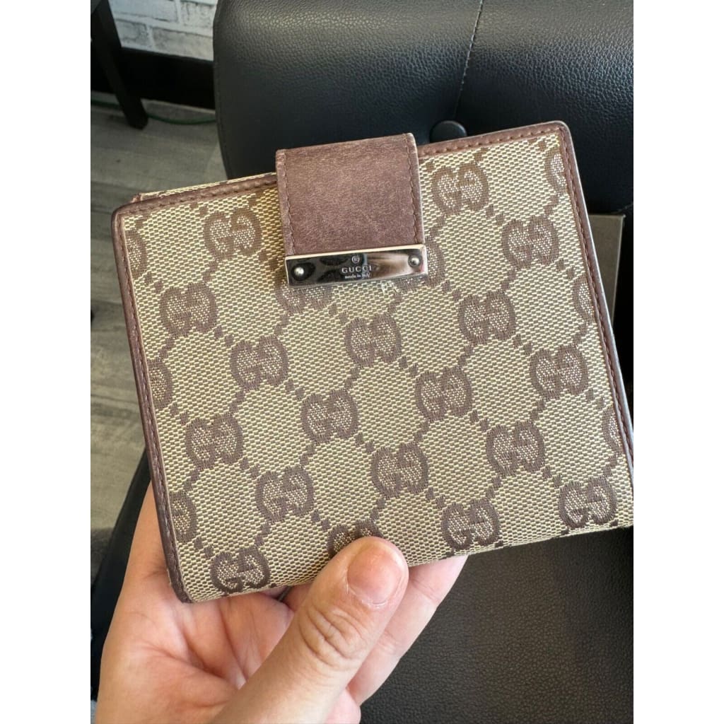 GUCCI GG Wallet w/ Original box & COA (MSRP $800 + ) - Brown / canvas / Bifold