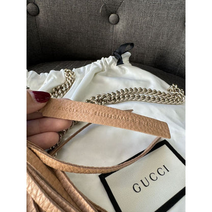 Gucci Leather Fringe Chain Belt NWT - 44.5 inches / tan / metal and leather