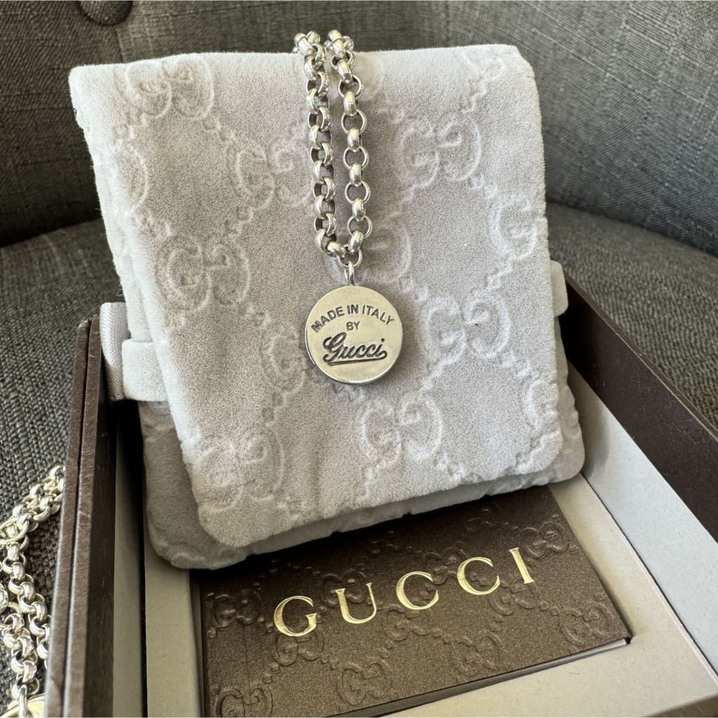 Gucci ’Made in Italy’.925 Silver Necklace With Box and Dustbag - Silver / Sterling Silver / chain