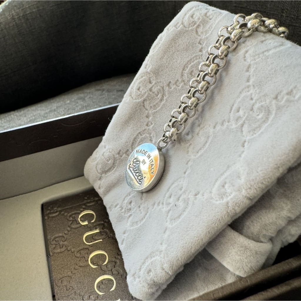 Gucci ’Made in Italy’.925 Silver Necklace With Box and Dustbag - Silver / Sterling Silver / chain