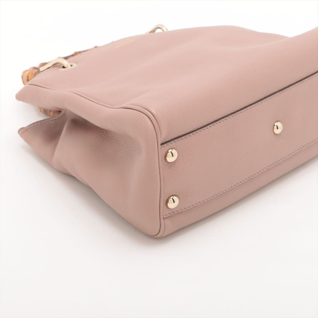 Gucci Small Bamboo Shopper Tote 2-way Leather Bag - tan / leather / top handle bag