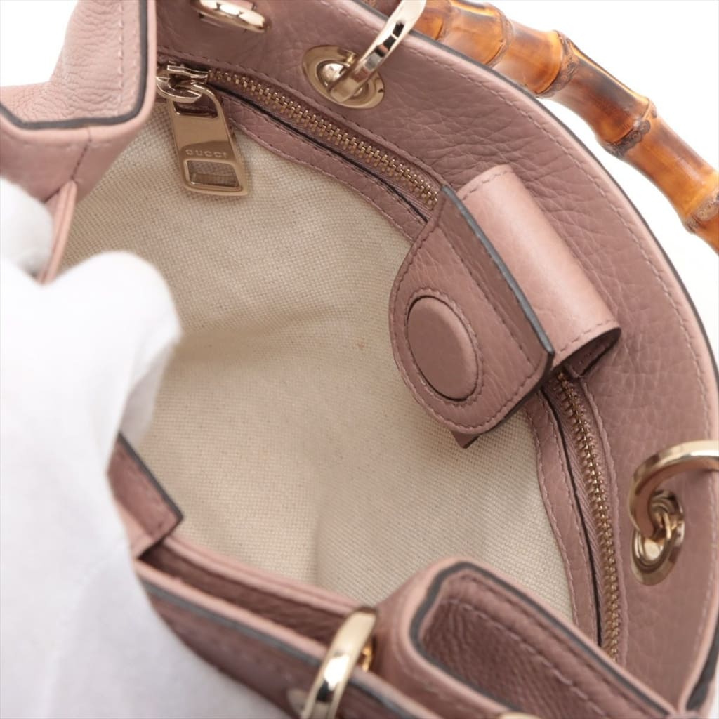 Gucci Small Bamboo Shopper Tote 2-way Leather Bag - tan / leather / top handle bag