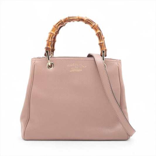 Gucci Small Bamboo Shopper Tote 2-way Leather Bag - tan / leather / top handle bag