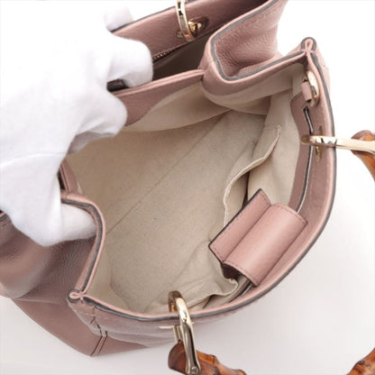 Gucci Small Bamboo Shopper Tote 2-way Leather Bag - tan / leather / top handle bag
