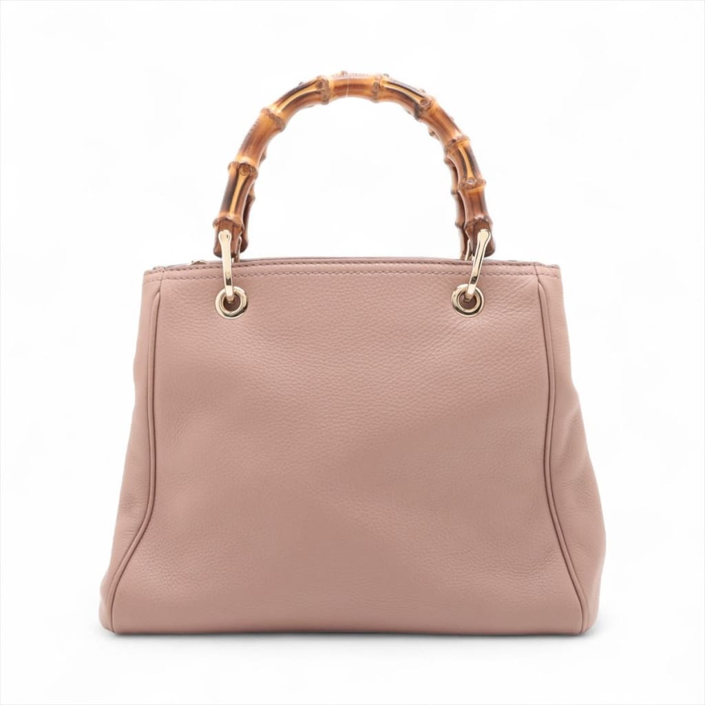 Gucci Small Bamboo Shopper Tote 2-way Leather Bag - tan / leather / top handle bag